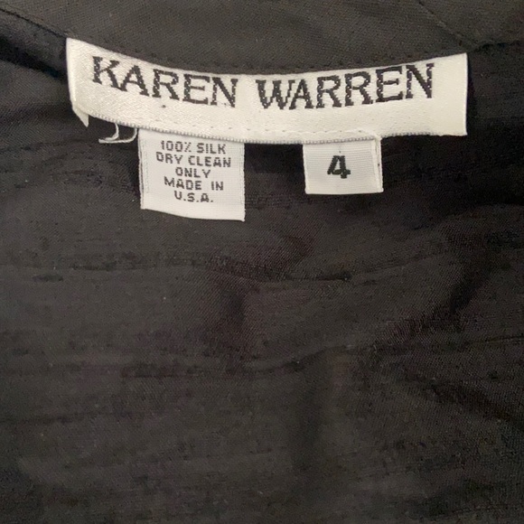 Karen Warren Women’s Black Silk Tank Top with Zipper on Side 4 - Picture 3 of 5